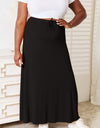 Double Take Full Size Soft Rayon Drawstring Waist Maxi Skirt
