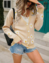 Daisy Pattern Button Front Cardigan
