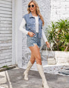 Cap Sleeve Denim Jacket with Pockets