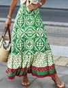 Geometric Elastic Waist Maxi Skirt