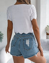 Tied Openwork Short Sleeve Cardigan