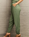 Tie Waist Long Pants with Pocket