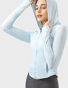 Pocketed Zip Up Hooded Long Sleeve Active Outerwear