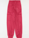 Long Tie Waist Pocketed Pants