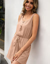 Ivy Lane Buttoned Round Neck Sleeveless Romper