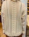 Eyelet Button Up Lantern Sleeve Cardigan