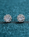Moissanite Floral-Shaped Stud Earrings