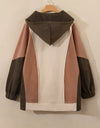 Plus Size Color Block Long Sleeve Hoodie