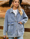 Dropped Shoulder Denim Jacket with Pockets