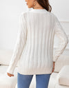 Button Down Cable-Knit Cardigan