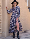 Printed Notched Neck Maxi Dress