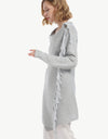 One-Button Tassel Tie Asymmetrical Hem Cardigan