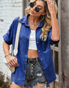 Collared Neck Denim Jacket with Pockets