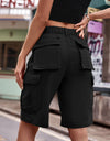 Denim Cargo Shorts with Pockets