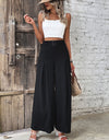 Ruched High Waist Wide Leg Pants