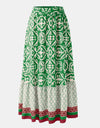 Geometric Elastic Waist Maxi Skirt