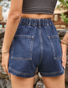 High Waist Denim Shorts with Pockets