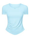 Notched Short Sleeve Active T-Shirt