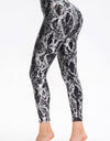Animal Print Slim Fit Wide Waistband Long Sports Pants