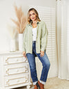 Distressed Raw Hem Denim Jacket