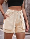 Buttoned Cargo Denim Shorts