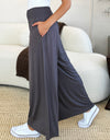 Double Take Full Size Smocked Wide Waistband Wide Leg Pants