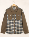 Plaid Collared Denim Jacket