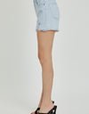 RISEN Full Size High Rise Distressed Detail Denim Shorts