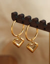 Heart Shape Lapis Lazuli Dangle Earrings
