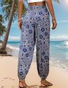 Printed Elastic Waist Pants