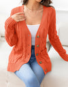 Button Down Cable-Knit Cardigan