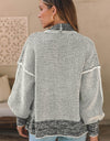 Waffle-knit Pocketed Open Front Cardigan