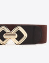 Geometric Buckle Elastic Wide Belt