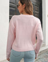 Cable-Knit Button Down Cardigan