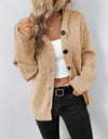 Button-Down Long Sleeve Hooded Sweater
