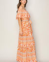 HYFVE Floral Off-Shoulder Tie Front Maxi Dress