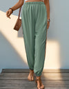 Weave Band Patchwork Elastic Waist Joggers