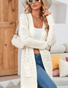 Open Front Dropped Shoulder Cardigan with Pockets