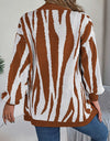Open Front Animal Print Cardigan