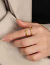 Titanium Steel Layered Wrap Ring