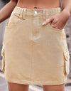 Denim Mini Skirt with Pockets