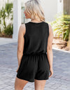 Scoop Neck Wide Strap Romper with Pockets