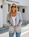 Button Down V-Neck Cardigan with Pockets