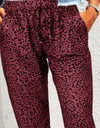 Double Take Leopard Print Joggers with Pockets