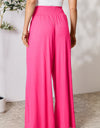 Double Take Full Size Smocked Wide Waistband Wide Leg Pants