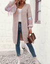 Fringe Sleeve Dropped Shoulder Cardigan