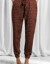 Full Size Leopard Drawstring Pocketed Pants