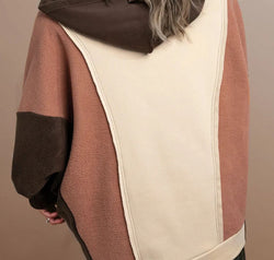 Plus Size Color Block Long Sleeve Hoodie