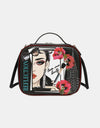 Nicole Lee USA Printed Handbag with Three Pouches
