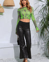 Wide Waistband Long Flare Pants